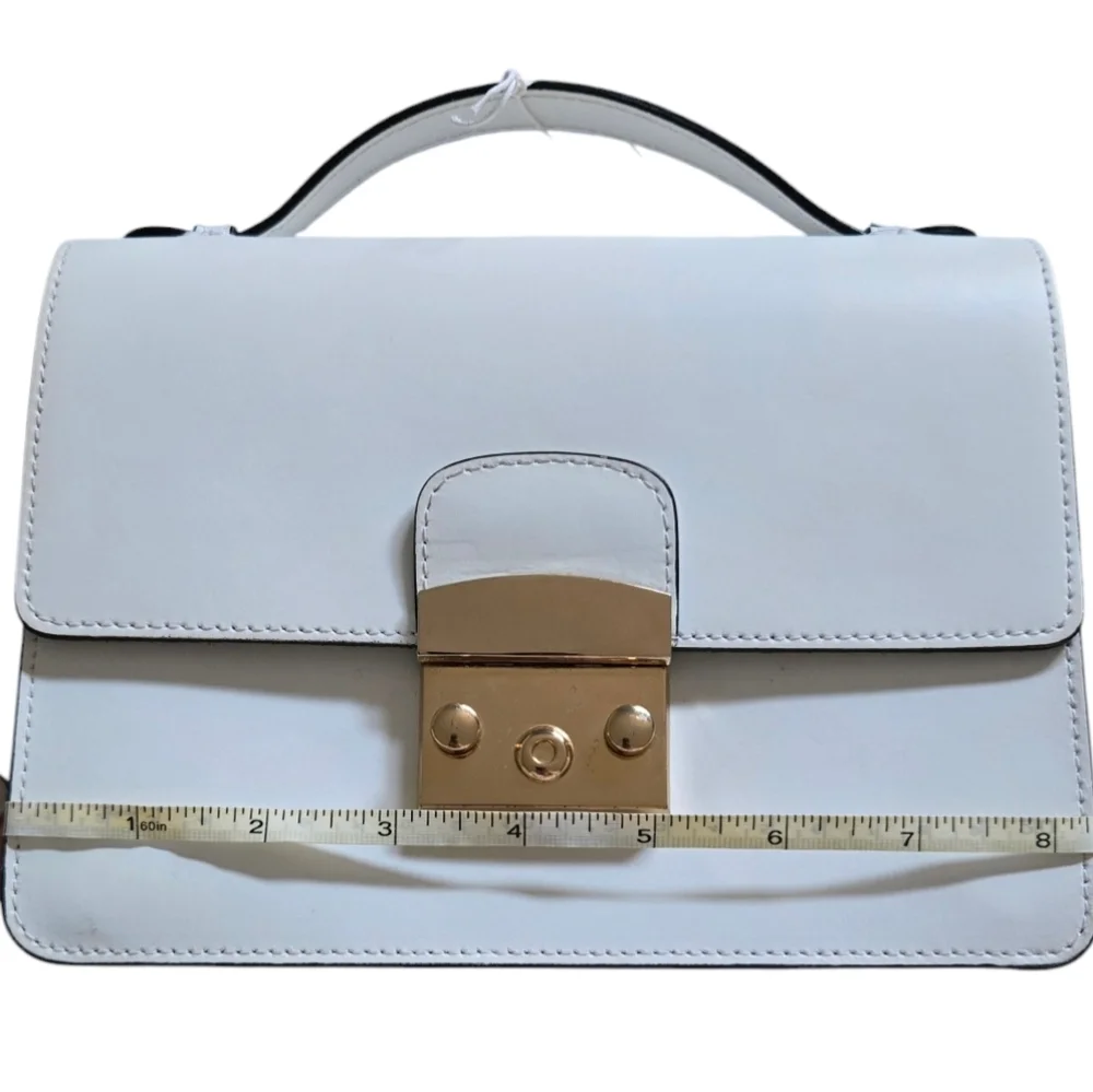 Camelia White Top Handle Crossbody Bag